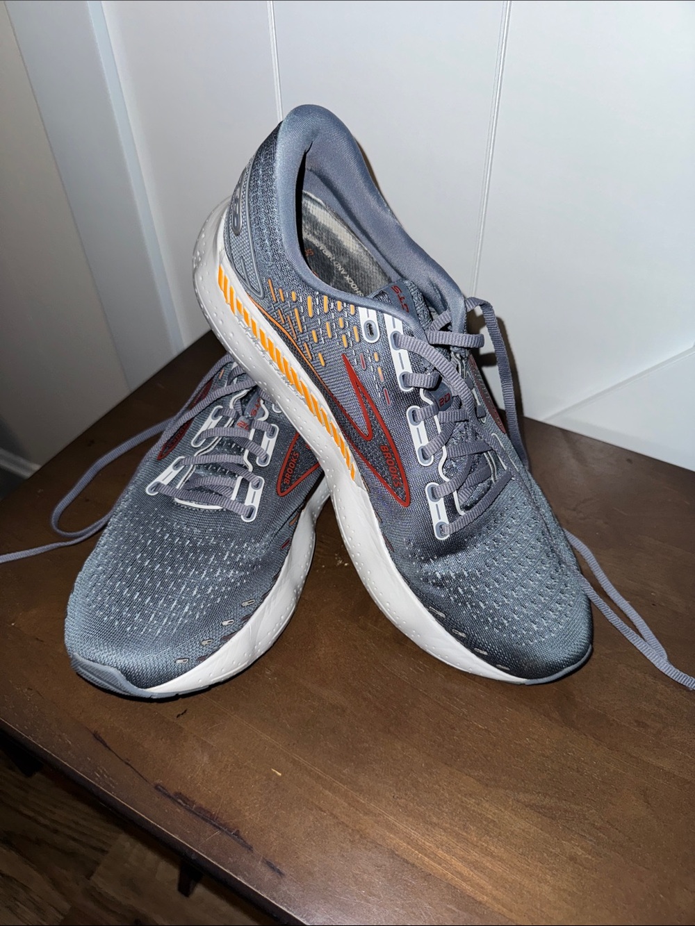 Brooks Glycerin GTS 20 Men's Gray and Orange Performance Running Shoes